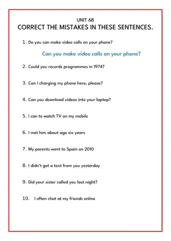 Correct the mistakes