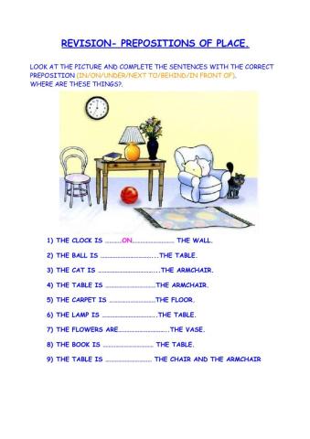 Prepositions of place