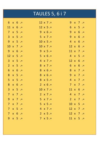 Taules de multiplicar