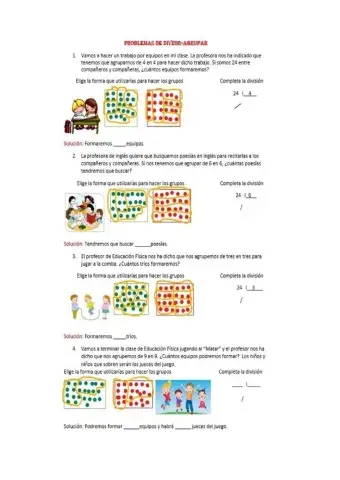Resolución de problemas de dividir-agrupar