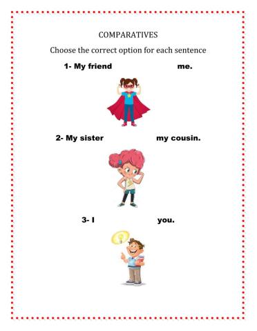 Comparatives practice