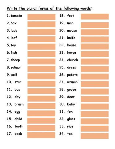 Singular to Plural nouns v1