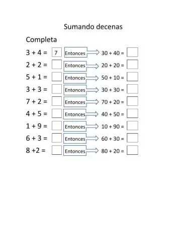 Sumando decenas