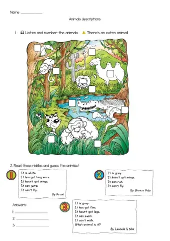 Animals description Listening