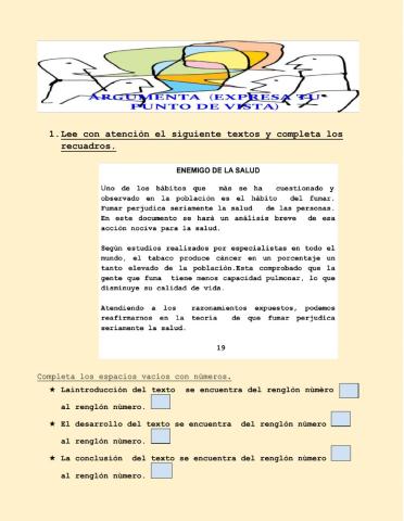 Argumenta (Expresa tu punto de vista)