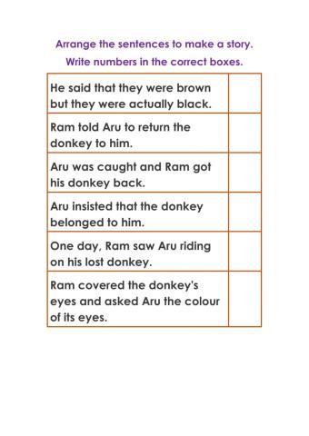 Arrange sentences in correct order