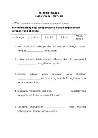 Unit 3 SEJARAH SEKOLAH