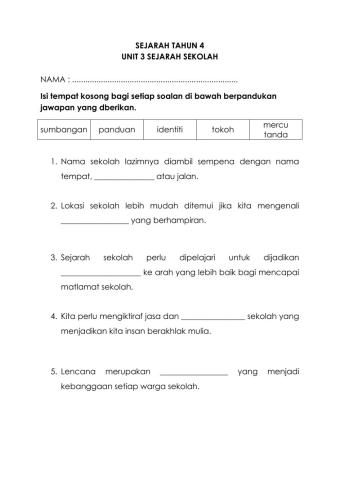 Unit 3 SEJARAH SEKOLAH