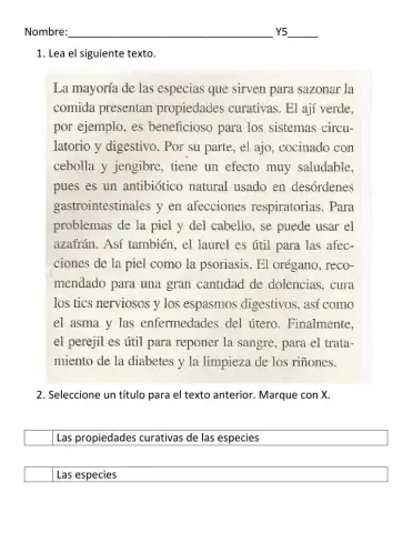 Comprensión para inferir