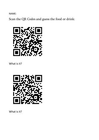 QR Codes - Food and drinks