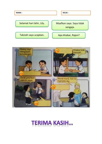 Pendidikan Moral Tahun 3 : Beradab Sopan Pekerti Terpuji
