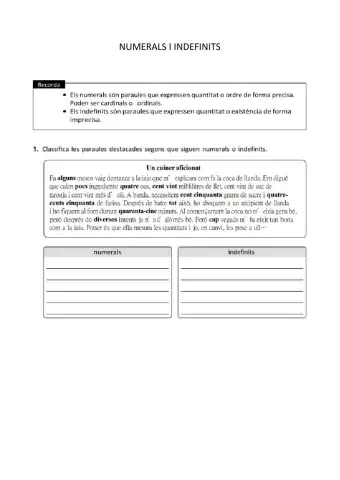 Numerals i indefinits