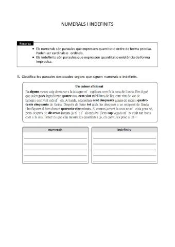 Numerals i indefinits