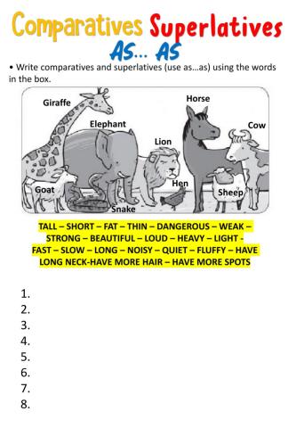 Comparatives and Superlatives (No autocorrection)