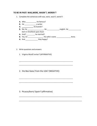 To be in past questions