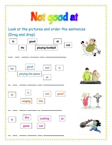 Good at: Negative form