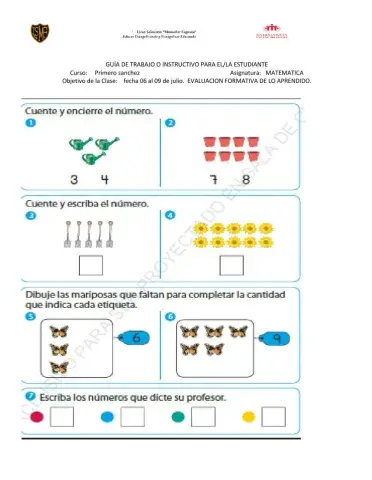 Matematica evaluacion formativa numeros hasta el 10