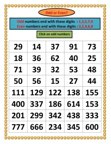 Odd and Even Numbers