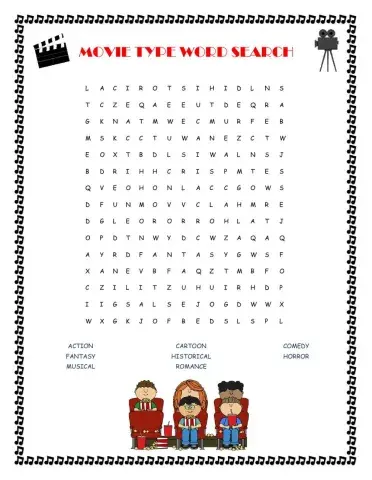 Movie Type Word Search