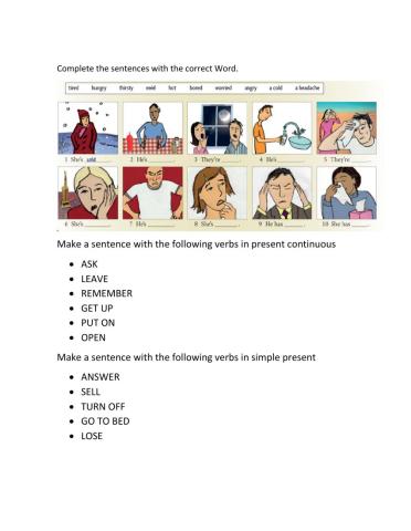 Simple present and present continuous