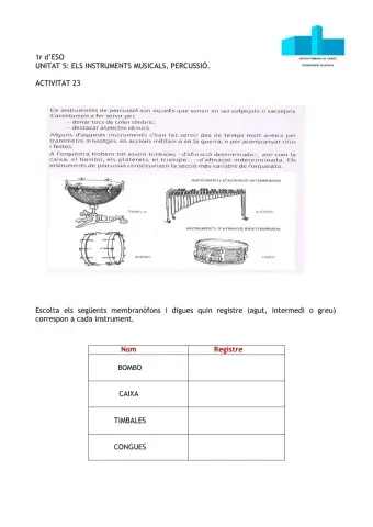 Els instruments de percussió