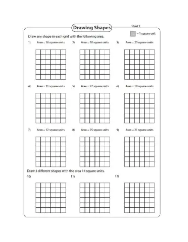 Area - Creating shapes using given area Day 2
