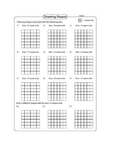 Area - Creating shapes using given area Day 2