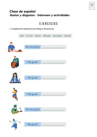 Gustos y disgustos - Intereses y actividades