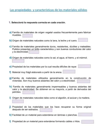 Propiedades de los materiales sólidos