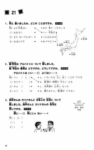 みんなの日本語　第21課　聴解