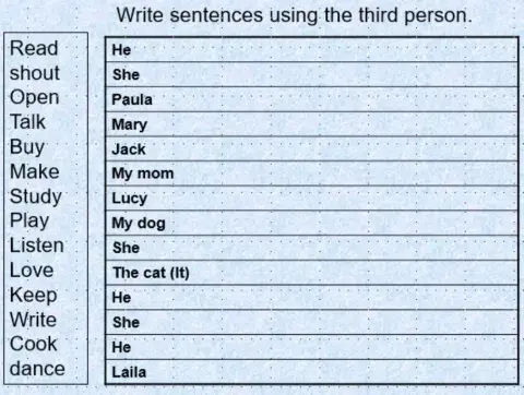 Third person - present simple