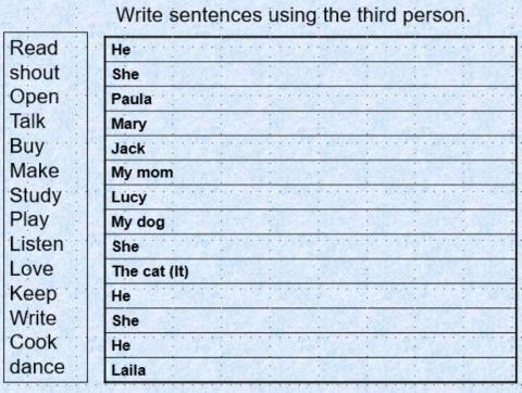 Third person - present simple