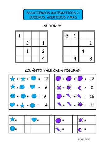 Pasatiempos matemáticos 2