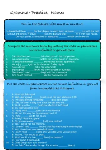 Grammar. Workbook Activities