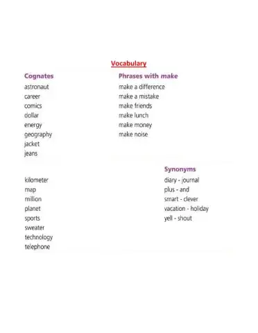 Way to go vocabulary