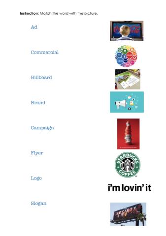 Key Vocabulary about Advertising