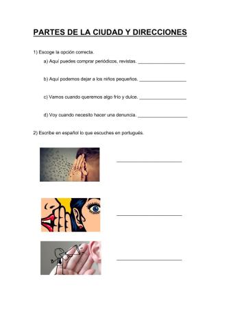 Partes de la ciudad y direcciones