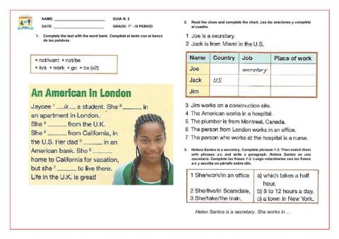 Simple present with he, she, it exercise