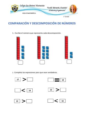 Comparación y descomposición de números