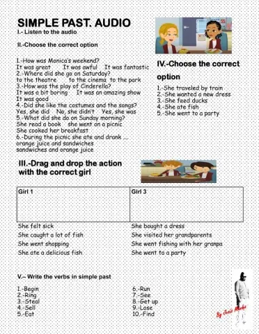 The weekend. Simple past activities