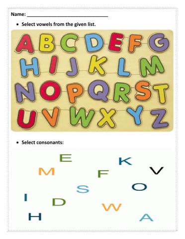 Vowels And Consonants