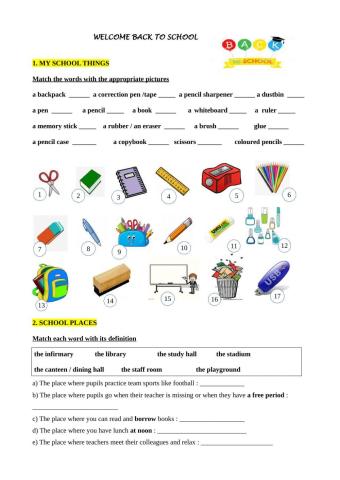 School things and school rules