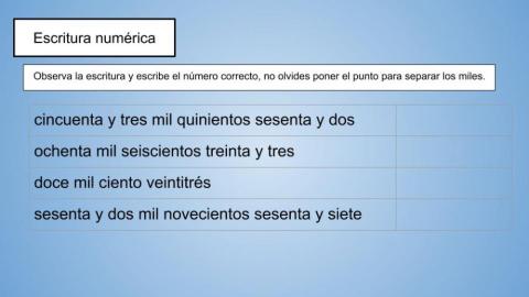 Escritura numérica