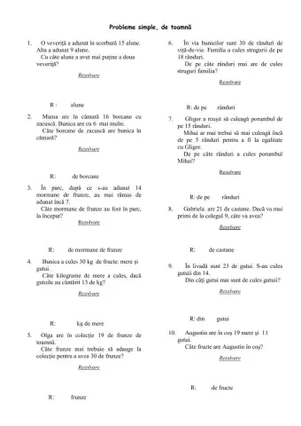 Probleme simple, de toamnă
