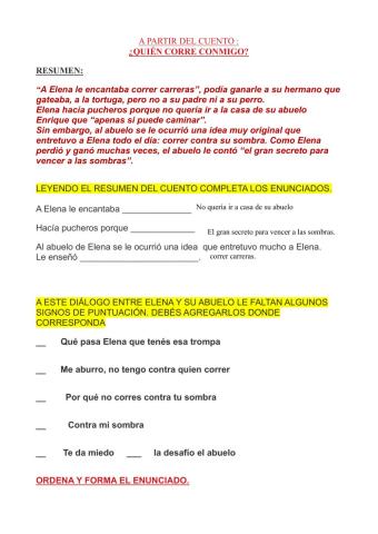 Lectura y escritura con: ¿QUIÉN CORRE CONMIGO?