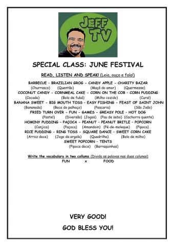 SPECIAL CLASS June Festival