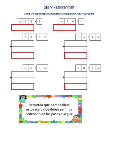Guía de multiplicaciones