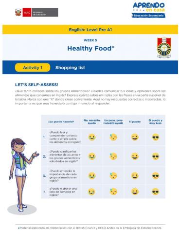 Shopping list W-5 (PreA1)
