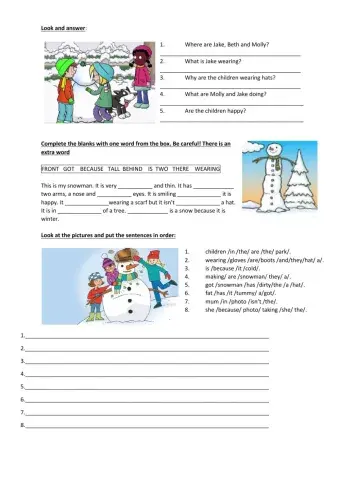 Winter - Present Continous- Why - clothes