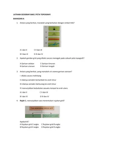 Latihan geografi tingkatan 2 bab 2 peta topografi